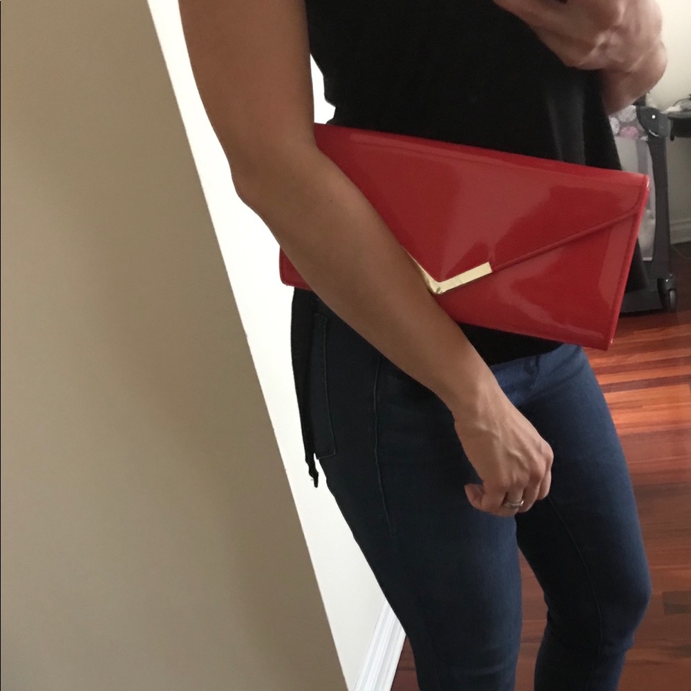 2/$12 Patent leather pink clutch purse - Picture 4 of 8